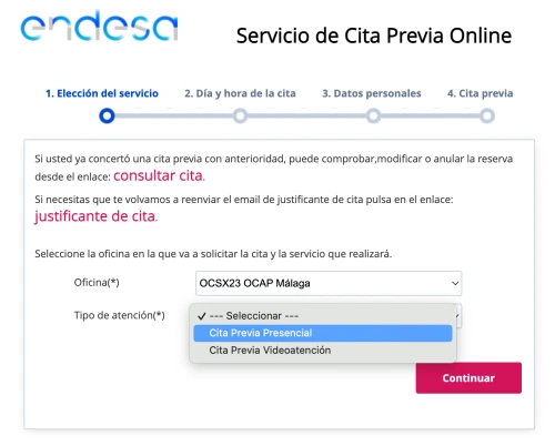 Cita previa Endesa Málaga